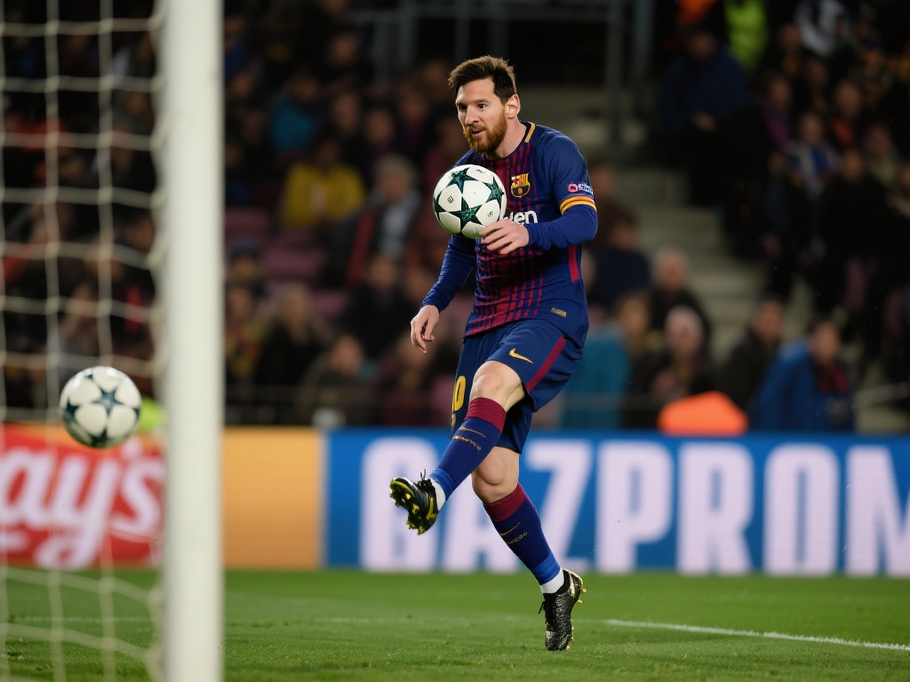 梅西惊世个人秀:胸停妙控,左脚凌空轰世界波! 在这一精彩的破门过程中,梅西的动作精妙绝